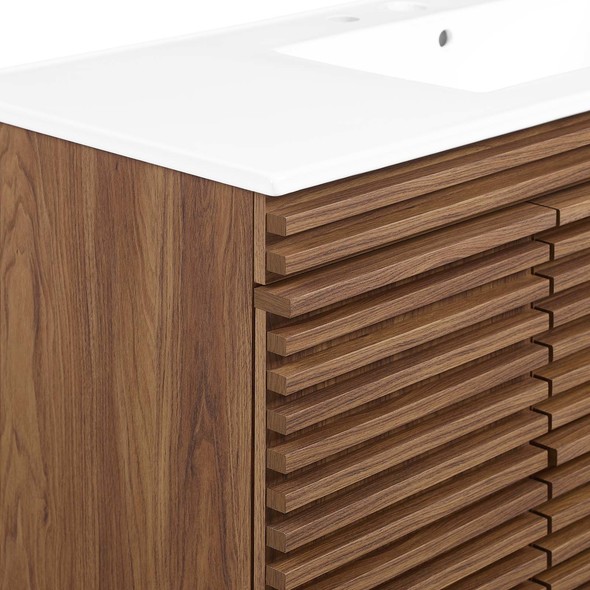 bathroom sink countertop ideas Modway Furniture Vanities Walnut White