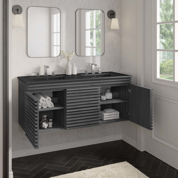 two vanity bathroom ideas Modway Furniture Vanities Charcoal Black