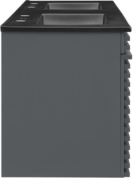 black sink cabinet Modway Furniture Vanities Gray Black