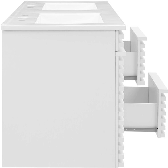 vanity for washroom Modway Furniture Vanities White White