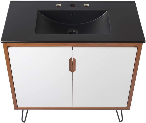 custom double sink vanity Modway Furniture Vanities Cherry White Black