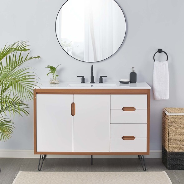 vanity in toilet Modway Furniture Vanities Cherry White White