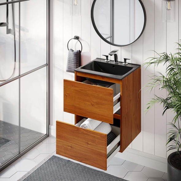 single rustic bathroom vanity Modway Furniture Vanities Cherry Black