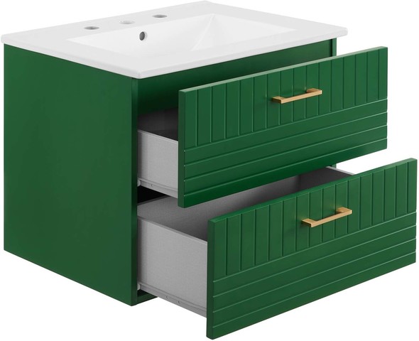 furniture bathroom vanity with sink Modway Furniture Vanities Green White