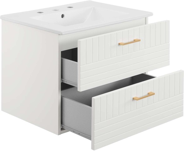 vanity cabinet set Modway Furniture Vanities White White
