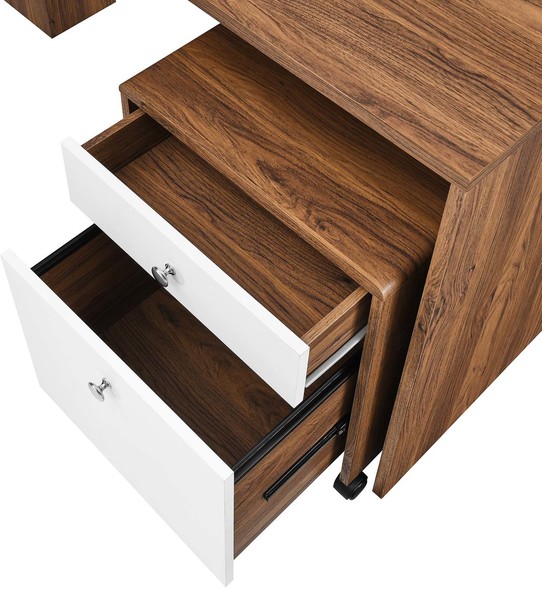 black home office Modway Furniture Computer Desks Walnut White