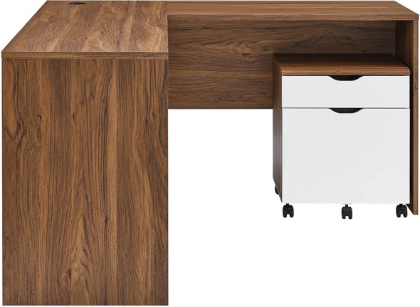 home pc desk Modway Furniture Computer Desks Walnut White