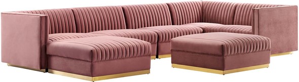 soft sectional with chaise Modway Furniture Sofas and Armchairs Dusty Rose