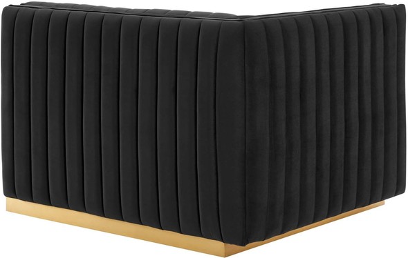 velvet modern sectional Modway Furniture Sofas and Armchairs Gold Black