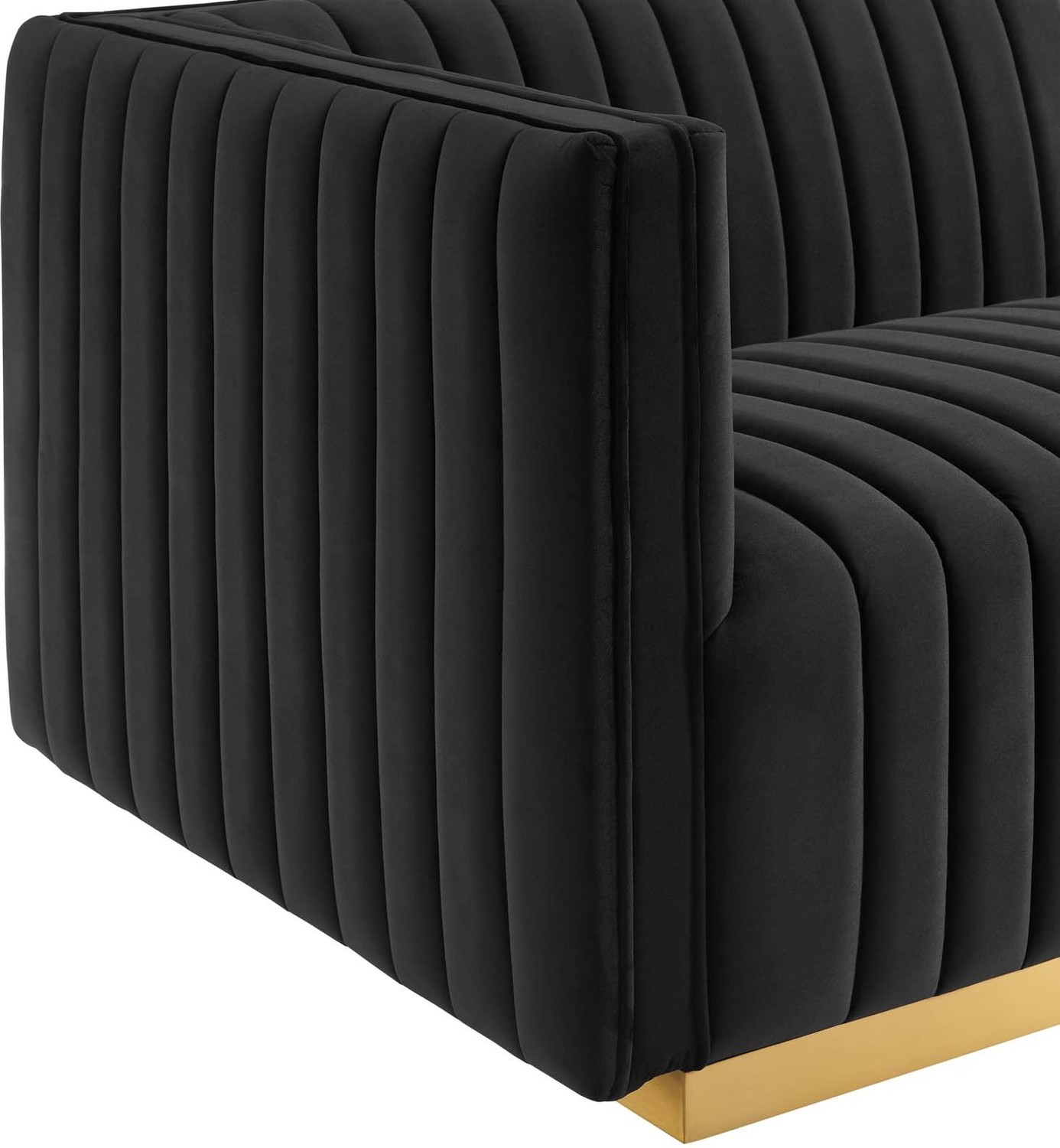 fabric sectional Modway Furniture Sofas and Armchairs Gold Black