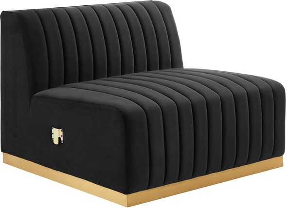small space chaise sectional Modway Furniture Sofas and Armchairs Gold Black