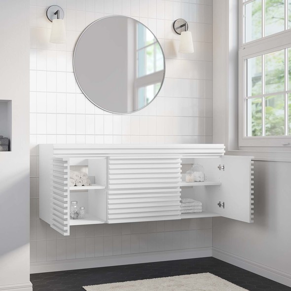 beige bathroom vanity Modway Furniture Vanities White