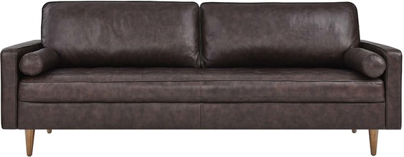 leather tufted sectional Modway Furniture Sofas and Armchairs Brown