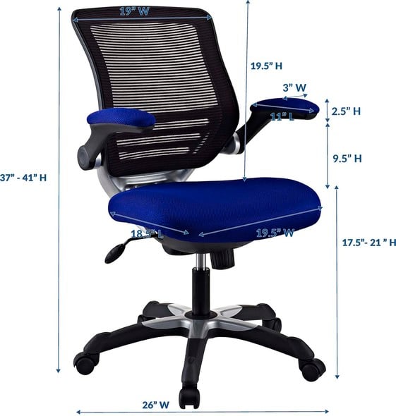ergonomic chair without arms Modway Furniture Office Chairs Blue