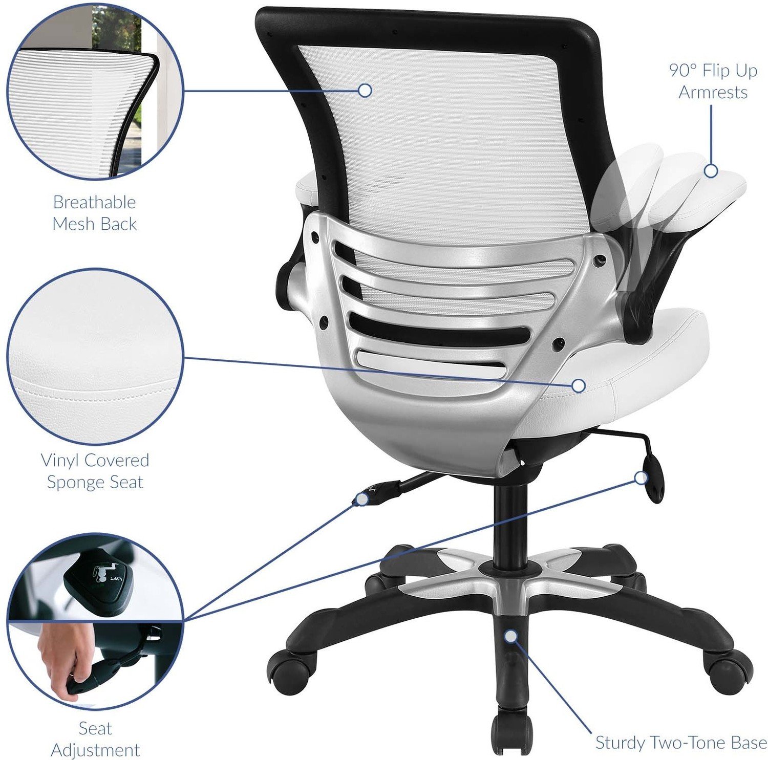 conference room chairs with arms Modway Furniture Office Chairs White