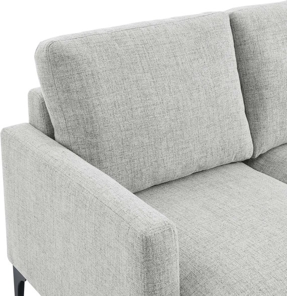 sectional couch with ottoman Modway Furniture Sofas and Armchairs Light Gray