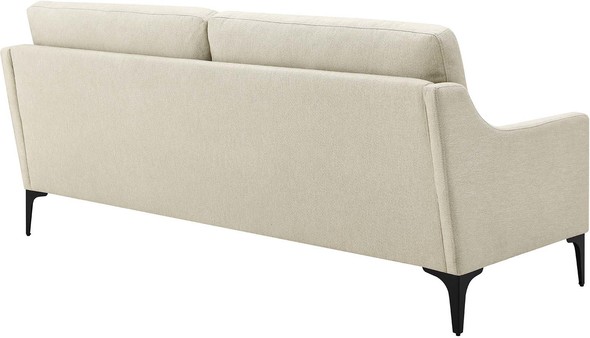 modern grey velvet sofa Modway Furniture Living Room Sets Beige