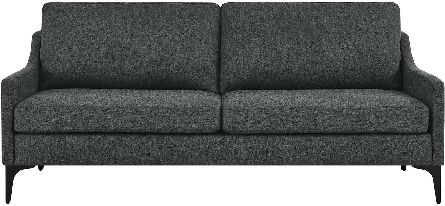 tufted sleeper sectional Modway Furniture Living Room Sets Charcoal