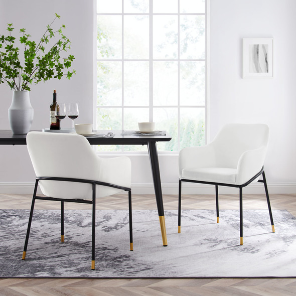 white dining set with bench Modway Furniture Dining Chairs Black White