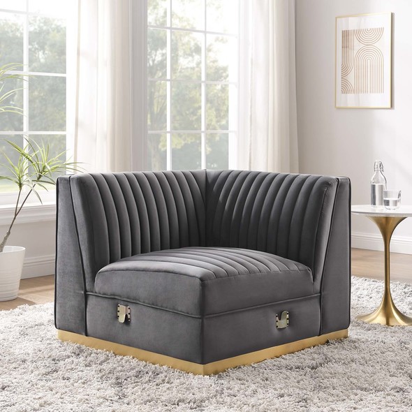 circle sectional sofa Modway Furniture Sofas and Armchairs Gray