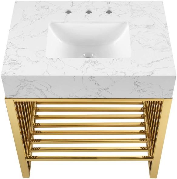 powder room bathroom vanity Modway Furniture Vanities Bathroom Vanities White Gold