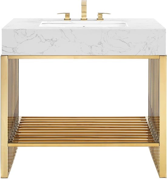 install vanity sink Modway Furniture Vanities Bathroom Vanities White Gold