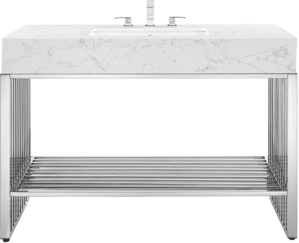 40 inch vanity base only Modway Furniture Vanities Bathroom Vanities White Silver