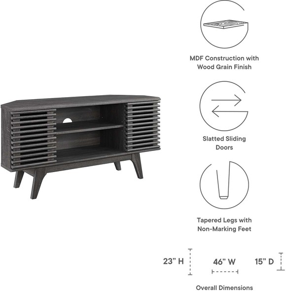 tv unit for living room Modway Furniture Charcoal