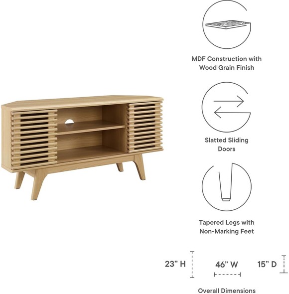corner console cabinet Modway Furniture Oak