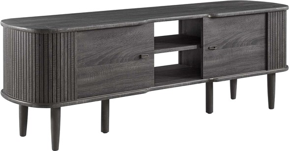 black tv stand with doors Modway Furniture Decor Charcoal