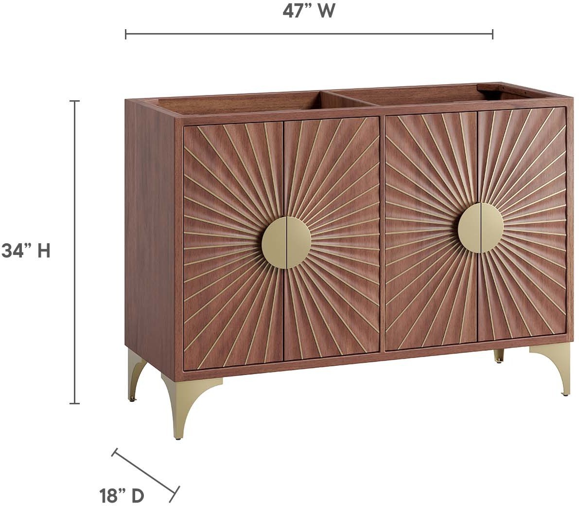 60 inch modern vanity Modway Furniture Vanities Walnut