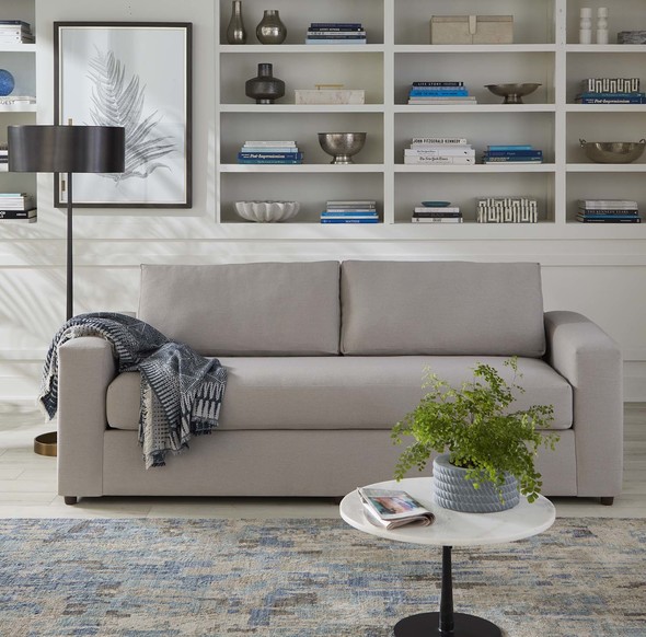 couch sectional with pull out bed Modway Furniture Sofas and Armchairs Flint Gray Linen Blend