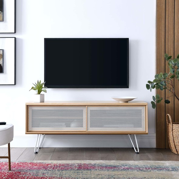 walnut tv stand Modway Furniture Decor Oak