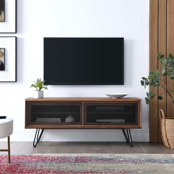 contemporary corner tv stand Modway Furniture Decor TV Stands-Entertainment Centers Walnut