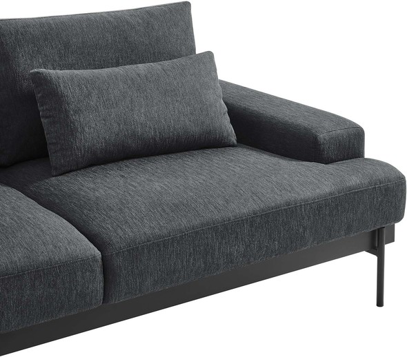 black l couch Modway Furniture Sofas and Armchairs Charcoal