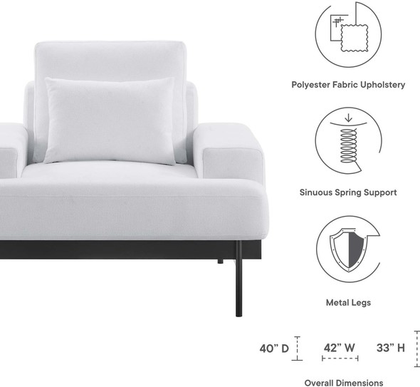 royal chair for living room Modway Furniture Sofas and Armchairs White