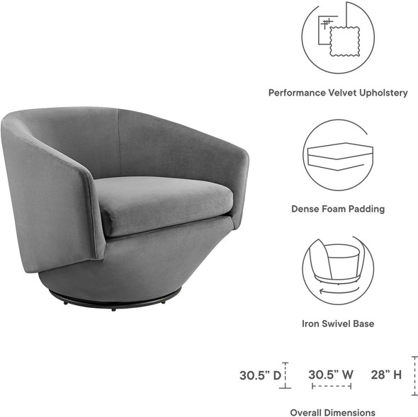 fabric chair Modway Furniture Sofas and Armchairs Gray