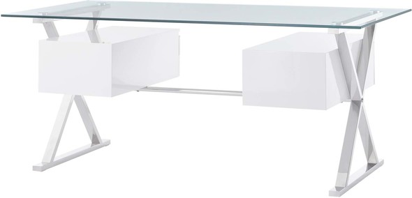 long computer desk Modway Furniture Computer Desks White