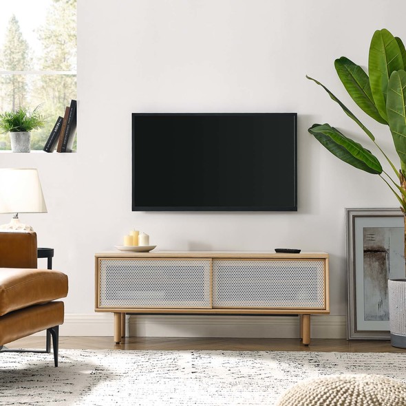 white entertainment stand Modway Furniture Decor TV Stands-Entertainment Centers Oak