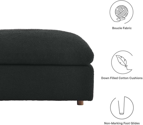 pouf ottomans Modway Furniture Sofas and Armchairs Black