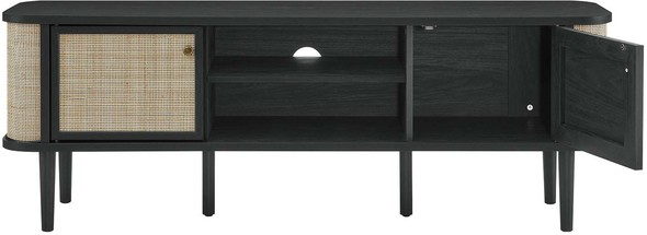 solid wood media console Modway Furniture Decor Black