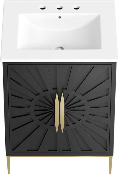 modern corner vanity Modway Furniture Vanities White Black
