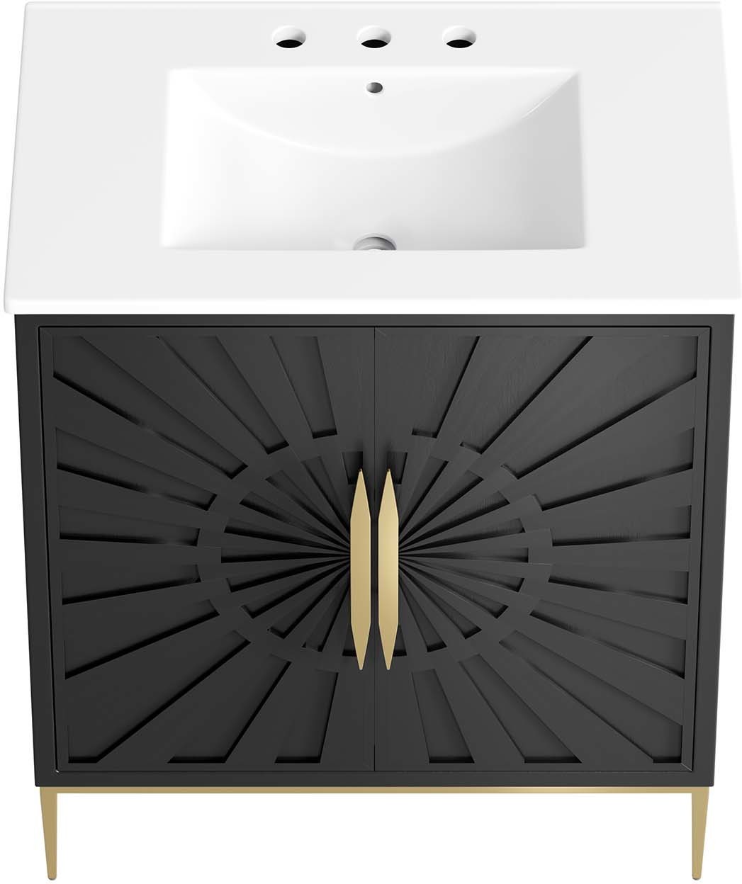 bathroom black cabinets Modway Furniture Vanities White Black