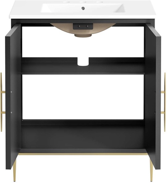 bathroom black cabinets Modway Furniture Vanities White Black