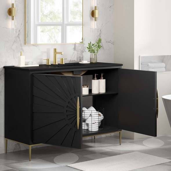 bathroom vanity for small bathroom Modway Furniture Vanities Black Black