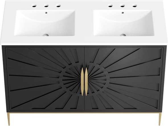 50 double vanity Modway Furniture Vanities White Black