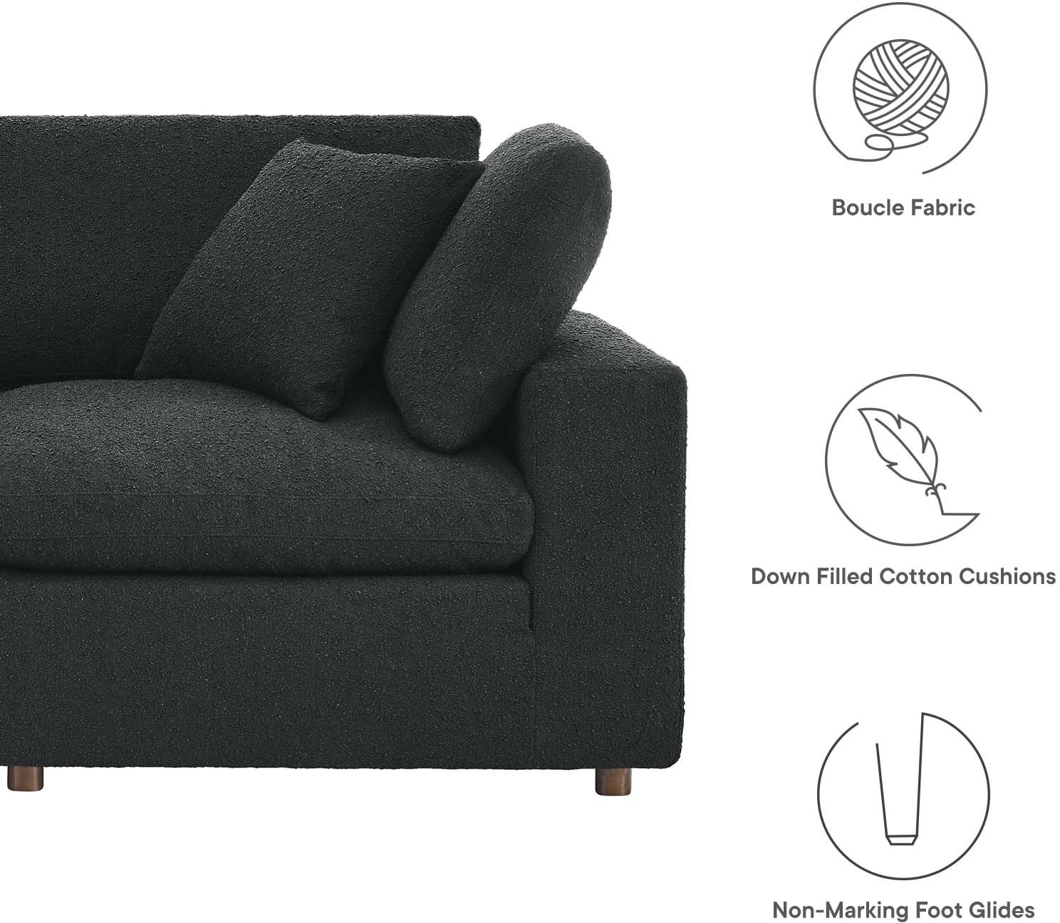 white large sectional Modway Furniture Sofas and Armchairs Black