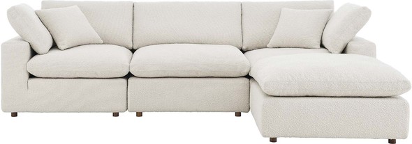 blue velvet sleeper sectional Modway Furniture Sofas and Armchairs Ivory