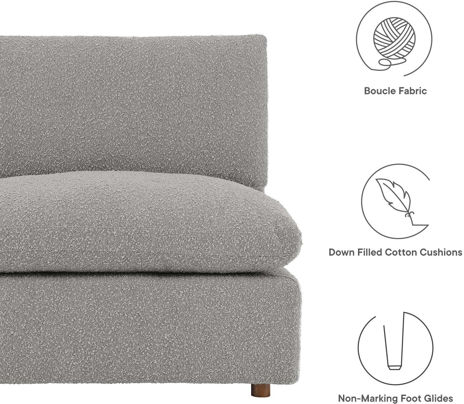 blush sectional sofa Modway Furniture Sofas and Armchairs Sofas and Loveseat Light Gray