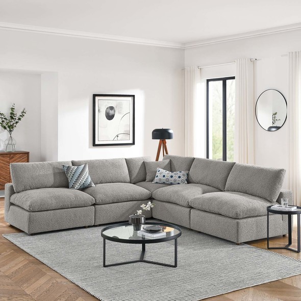 blush sectional sofa Modway Furniture Sofas and Armchairs Sofas and Loveseat Light Gray
